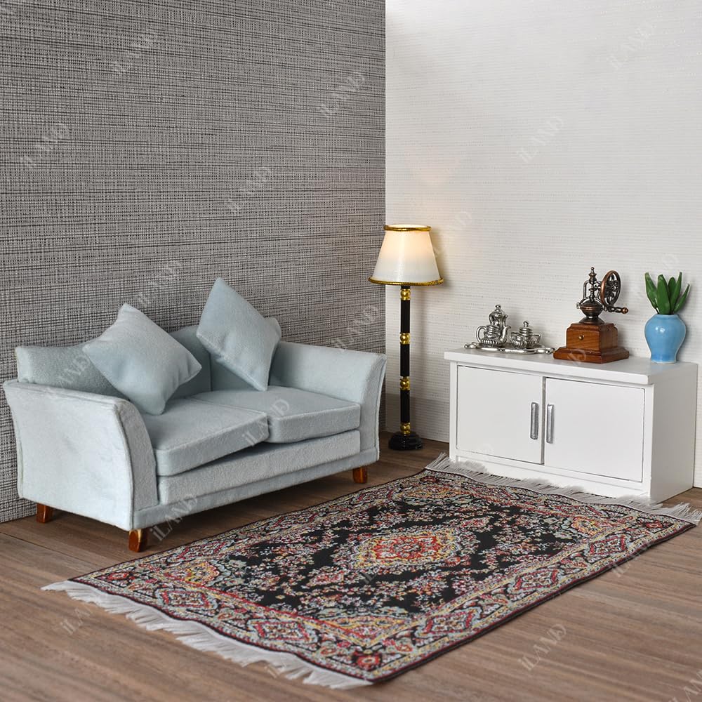 Miniature Dollhouse Woven Rugs Set - 2 Pieces