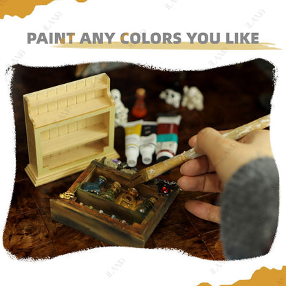 Miniature Wooden Dollhouse Cabinets 1:12 Scale, 2 Pieces