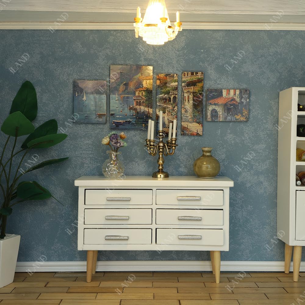 Dollhouse Modern Kitchen Set 1:12 Scale White