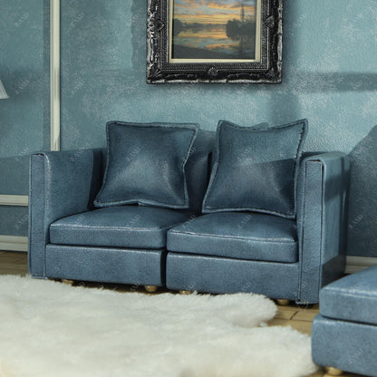Dollhouse Miniature Sectional Sofa Set for 1:12 Scale