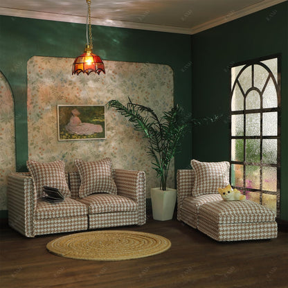 Dollhouse Miniature Sectional Sofa Set for 1:12 Scale