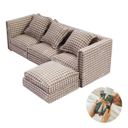 Dollhouse Miniature Sectional Sofa Set for 1:12 Scale