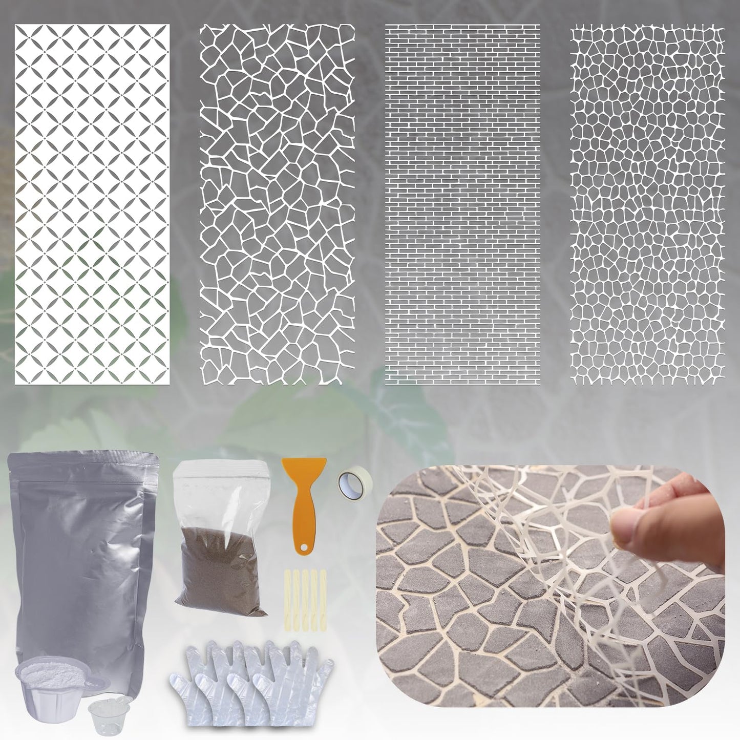 iLAND Dollhouse Accessories Miniature Bricks Stones 3D Wall DIY Set for Miniature Building, Mini Bricks Wall Template for Diorama Supplies & Fairy Garden Décor image