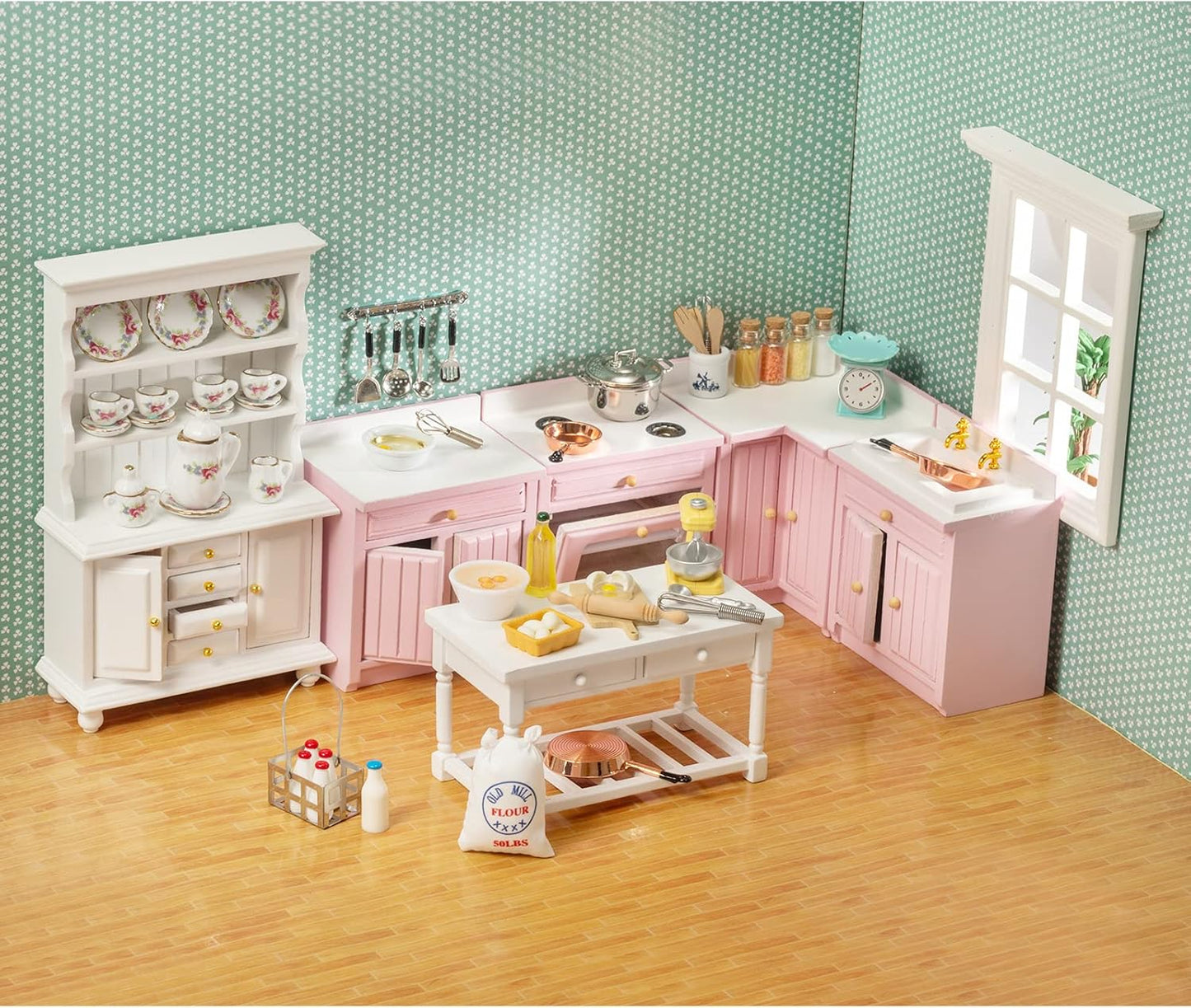 SAMCAMI Miniature Dollhouse Accessories - Dollhouse Furniture 1 12 Scale - Mini Stuff for Dollhouse Kitchen - Stand Mixer, Kitchen Scale, Flour, Rolling pin and Others image