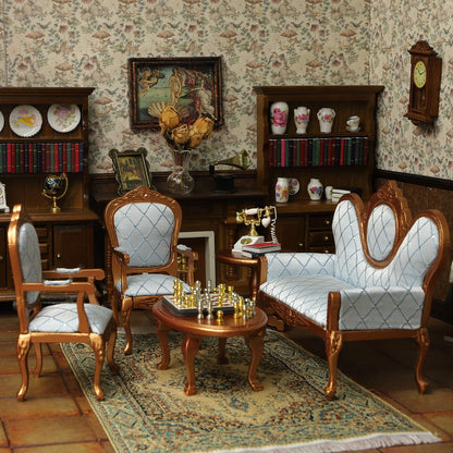Victorian Dollhouse Miniature Furniture Set, 8 Pieces