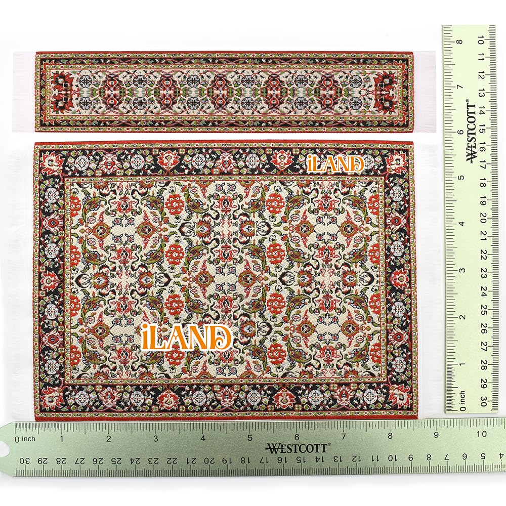 Miniature Dollhouse Woven Rugs Set - 2 Pieces