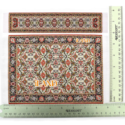 Miniature Dollhouse Woven Rugs Set - 2 Pieces