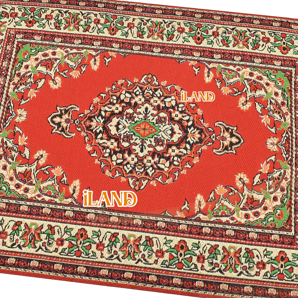 iLAND Miniature Dollhouse Accessories of Woven Dollhouse Rug 9.4” x 5.7” 9.2" x 1.8" for Dollhouse Furniture on 1/12 Scale and Dolls 3” - 12” (2pcs Spring) image